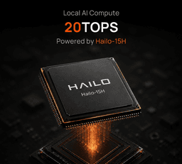 20 TOPS local AI compute powered by Hailo-15H
