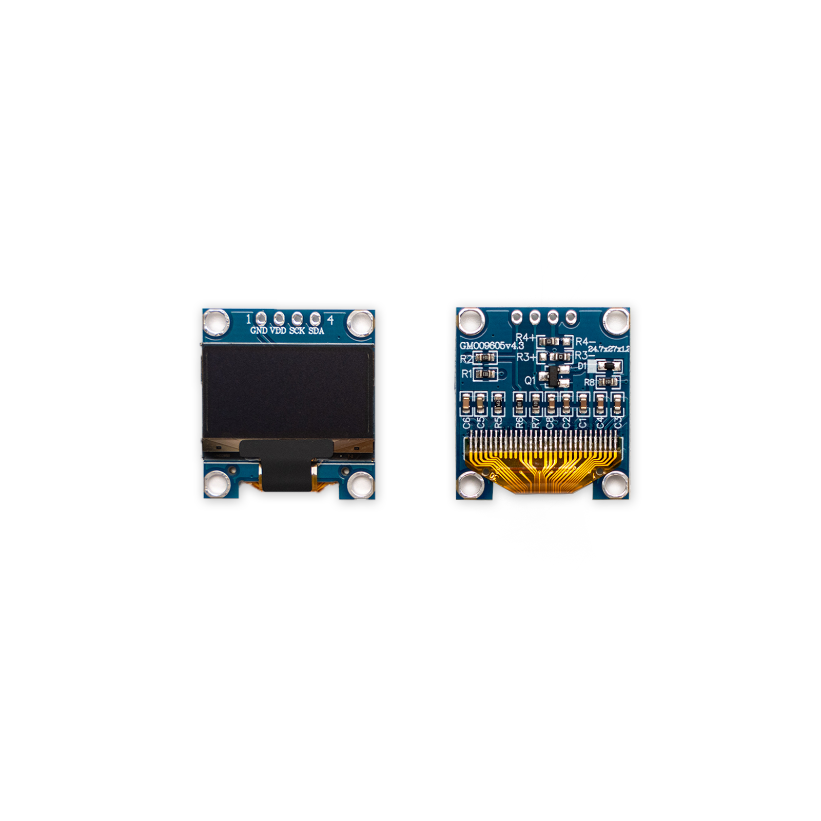 0.96" OLED Display Module, I2C Interface, SSD1315 Driver (128×64 / 3.3V–5V / 4-Pin / Ultra-High Contrast)