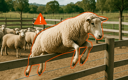 NE101 AI camera tracking livestock movement in restricted farm areas for safety monitoring