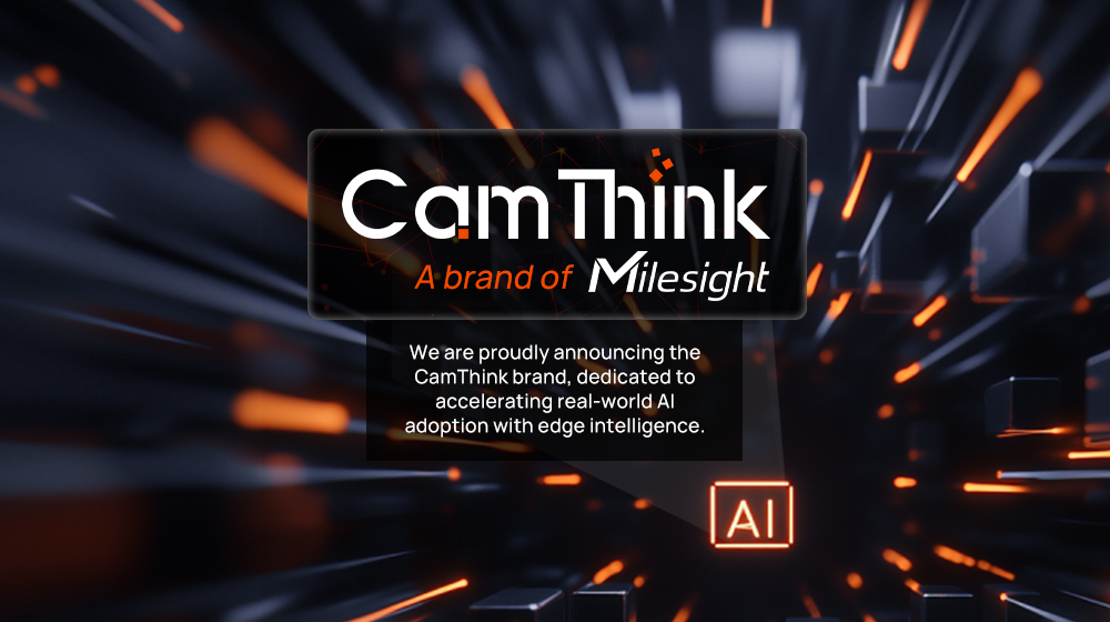 CamThink brand announcement with AI visual effect