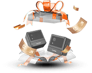 giftbox illustration with discount coupons and CamThink vision modules