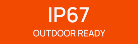IP67 Outdoor Ready certification label for the durable NeoEyes NE301 Edge AI Camera