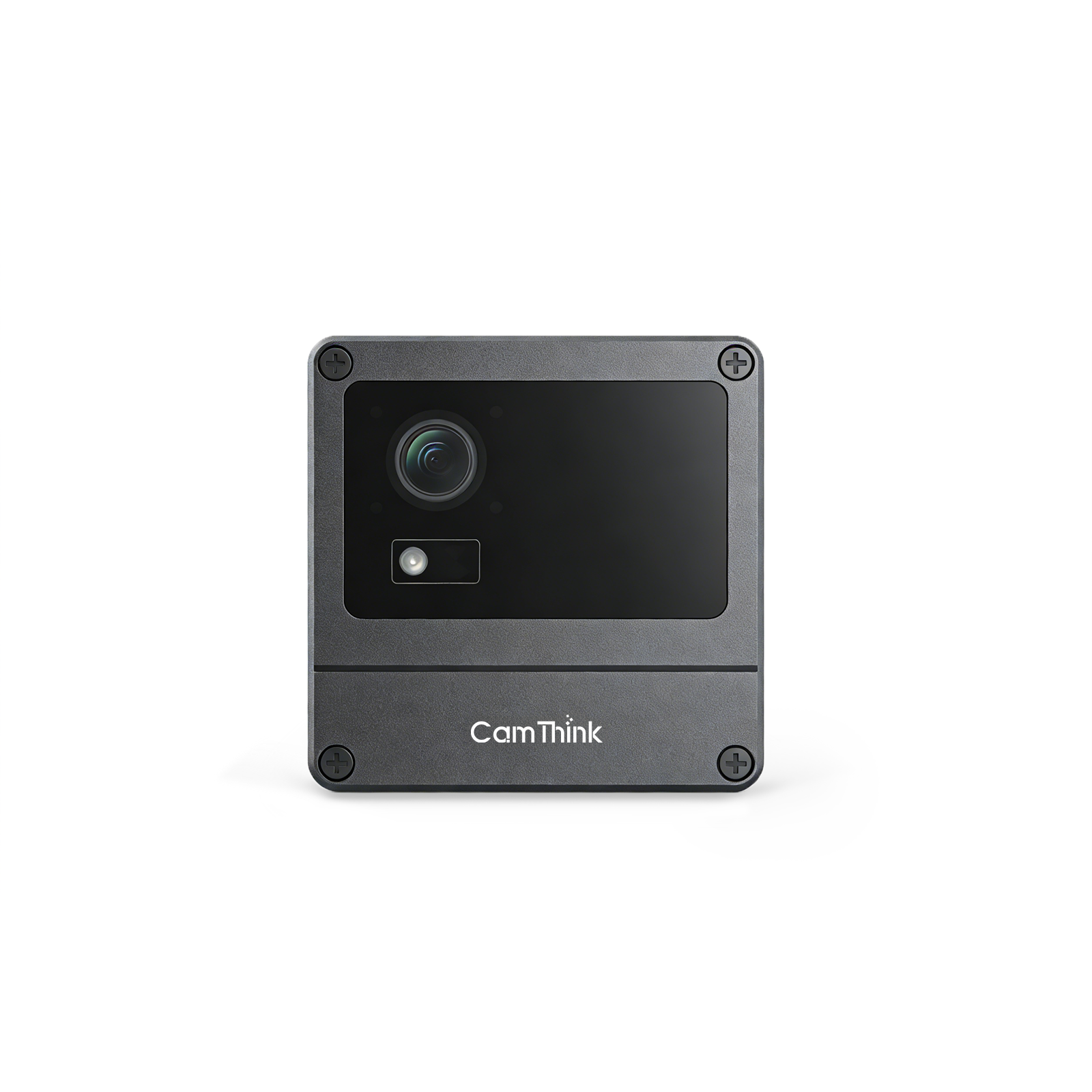 ne301-poe-smart-camera-front-view Front view of CamThink NE301 PoE camera featuring high-performance Edge AI processing.