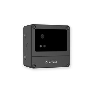 Three-quarter view of NE101 Vision AI Camera for physical appearance and texture showcase
