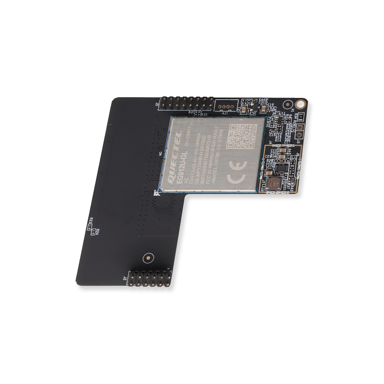 cat1-module-connection-board L-shaped expansion board for CamThink NE101 AI camera, supports Wi-Fi HaLow and Cat.1 modules